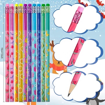 Scented HB Wood Pencils with Fruit Elements - School Stationery Party Rewards
