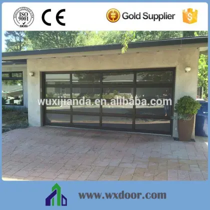 Aluminum Tempered Glass Insert Sectional Garage Door