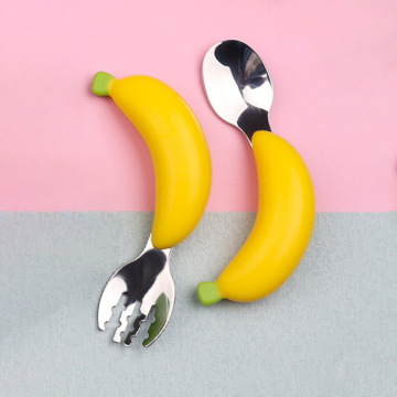 Mignon fourche et cuillère à banane en silicone