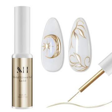 Factory Price Golden Metal High Density 3D Metallic Liner Nail Art for Salons
