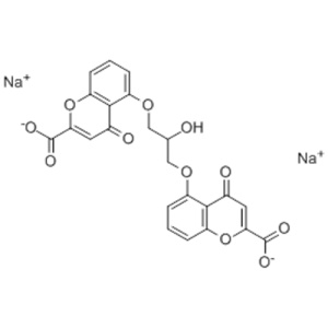 4H-1-Benzopyran-2-carboxylicacid, 5,5'-[(2-hydroxy-1,3-propanediyl)bis(oxy)]bis[4-oxo-, sodium salt (1:2) CAS 15826-37-6