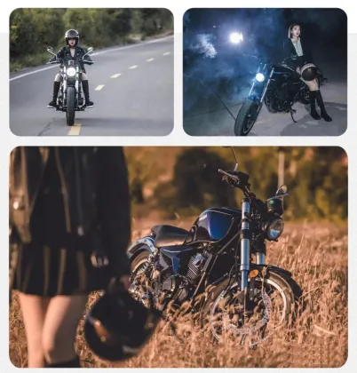 Vintage Motorcycles: Roywell EFI 400cc Cafe Racer Moto Gas Touring Models