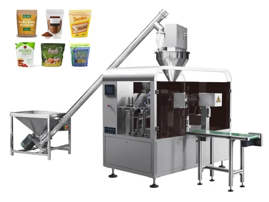 8 Stations Premade Bag Packing Machine For Powder
