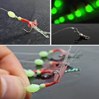 Fishing Hooks Sabiki Fishing Terminal Tackle Hooks with Beads Line 10packs/lot