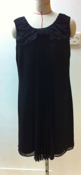 PLEATED BOW DRESS