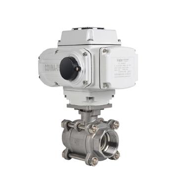 COVNA CF8M 1000 WOG Stainless Steel Ball Valve with Electric Actuator: BSP NPT Female Thread - 3PC Configuration