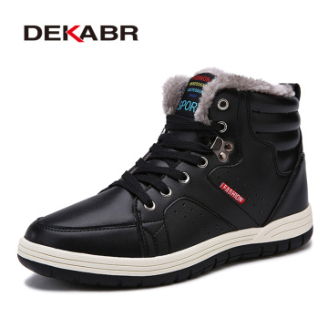 DEKABR High Quality Fashion Autumn Winter Men's Boots Warm Working Boots Lace Up Men's Desert Boots Round Toe High Top Shoes