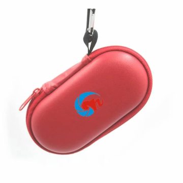 Red Leather EVA Camera Lens case With Carabiner