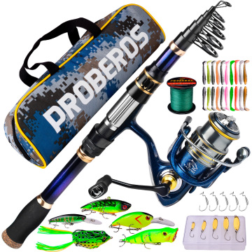 Kit da pesca a 39 pezzi: combinazione telescopica per pesca multi-locazione