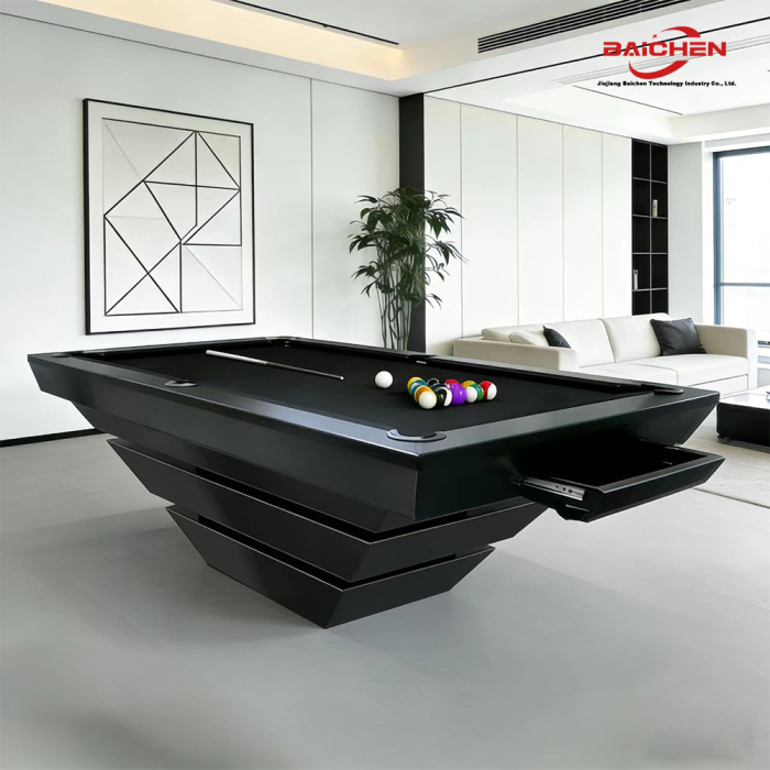 minimalist gri bilardo masası modern ev