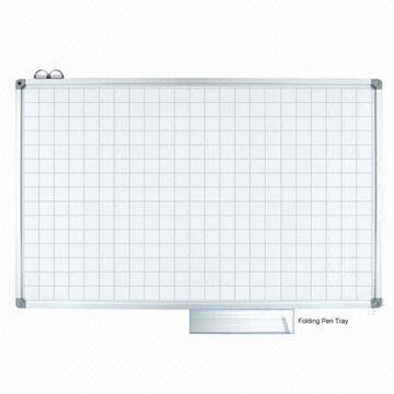 Grid line whiteboard, made of aluminum frame