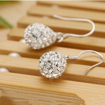 Drop Shamballa Bead Ladies Earrings Crystal Jewelry Earrings