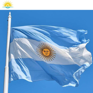 Sunshine Custom Argentina Flag 3x5 ft - Blue, White, Yellow Logo Print