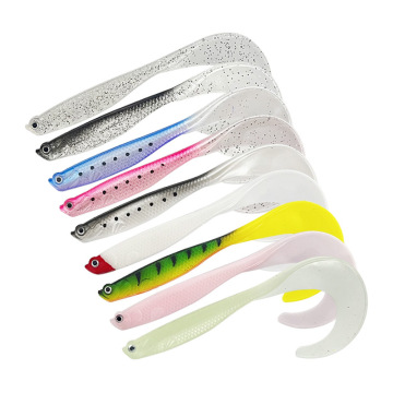 12cm 3D 눈 롤 꼬리 소프트 낚시 루어 - 현실적인 비늘 PESCA