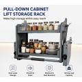 Cozinha de rack de armazenamento de elevador de gabinete pull-down de camada dupla