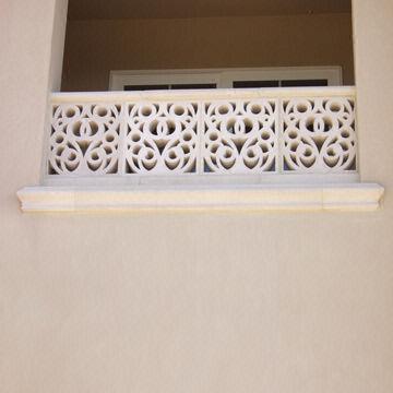 Abstract-design round stone balcony baluster