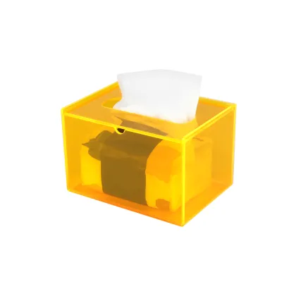 Modern Simple Semi-Transparent Orange Acrylic Tissue Box