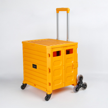 Stair Climbing Folding 8-Wheel Plastic Trolley and Rolling Shopping Bag