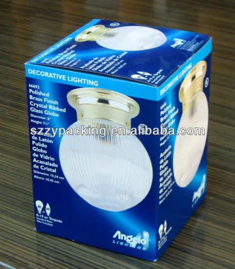 tuck top foldable corrugated lamp box