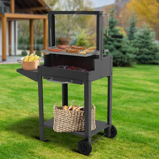 Black Heavy Duty Flat Top Griddle Grill Outdoor Kitchen Charcoal Barbecue Argentine Grill