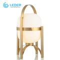 LEDER Gold Nachttischlampe