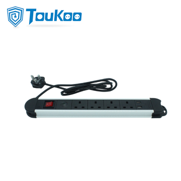 British 4 outlet power strip with surge protection