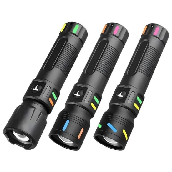 High-Power Rechargeable LED Flashlights with Plastic Zoom Feature