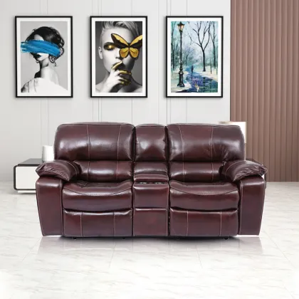 Manwah Cheers Electric Automated Home living room set, Cinema Genuine Leather Recliner Sofa Chair, Modern Leather Sofa Furniture