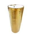 Ceramic Bathroom Gold Design Wash Basin Pedestal Basin