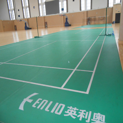 Alfombrilla de vinilo para suelo de bádminton con BWF