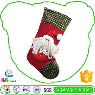 Novel Product Top Quality Soft Plush Toy Mini Christmas Stocking