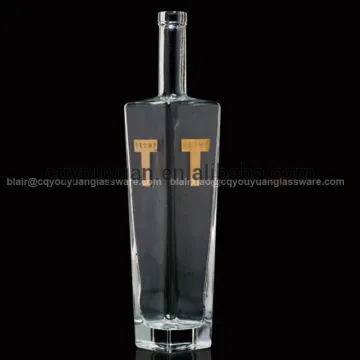 Square Custom Fancy Tequila Glass Bottle 750ML Custom Glass Sake Bottle