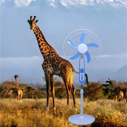 16'' USB Fan 18'' Solar AC DC Stand Fan with Light - Home Appliances
