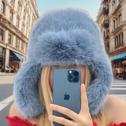 Winter Trapper Hat with Fur Earflaps - New Outdoor Lei Feng Hat