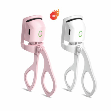 2023 Edition: Portable White and Pink Heated Eyelash Curler with USB Charging Feature - Your New Arrival Makeup Tool