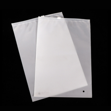 pe transparent frosted clothing zipper bag