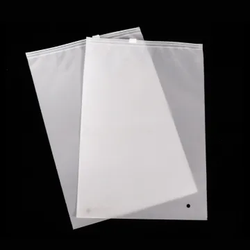 pe transparent frosted clothing zipper bag