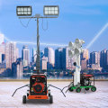 ใช้งานง่าย 5m LED Flood Light Tower พร้อมเสากระโดงที่หมุนได้