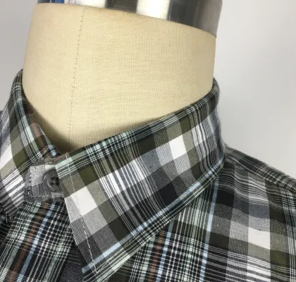 OEM plaid men Office leisure green shirt