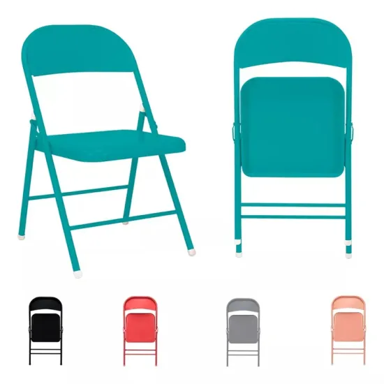 Wholesale Affordable Commercial Black Metal Folding Chairs for Home Office Furniture