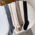 일본 두꺼운 수직 줄무늬 단색 긴 양말