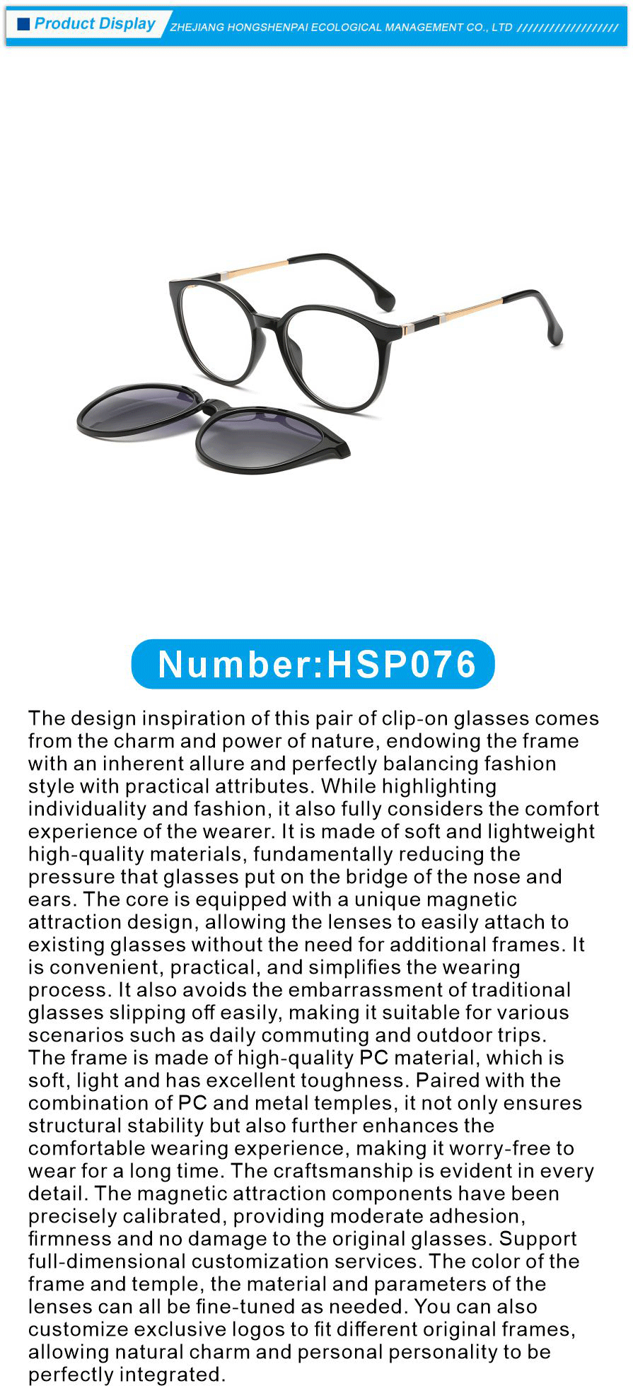 UV400 Clip-on Eyewear for Sun Protection