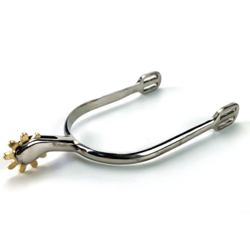 Polish Finished Ss Horse Spurs With Brass Rowels