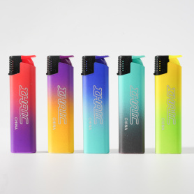 Windproof Flame Piezo Lighter with Gradient-Color Spray