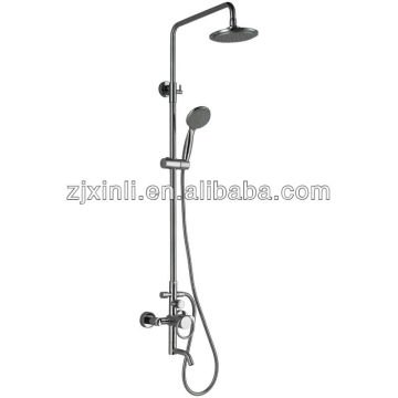 Hochwertiger Messing runder Niederschlagsbad Duschset, Polnisch und Chromfinish, Wand montiert