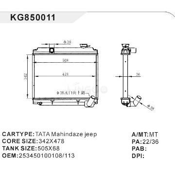 auto radiator car:TATA MAHINDAZE JEEP