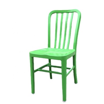 Stackable Industrial Navy Aluminum Restaurant & Cafe Outdoor Dining Chair