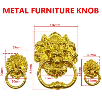 decoration hardware furniture Golden Lion Head Handles