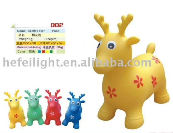 Inflatable animal toy with jumping