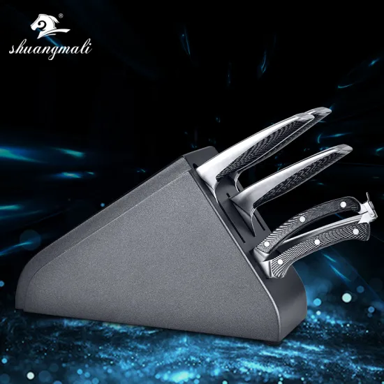 Shuangmali 6PCS Kitchen Chef Knife 4Cr13 Stainless Steel Cooking Cleaver Knives Chinese Chopping Scissors Santoku Slicing Knife